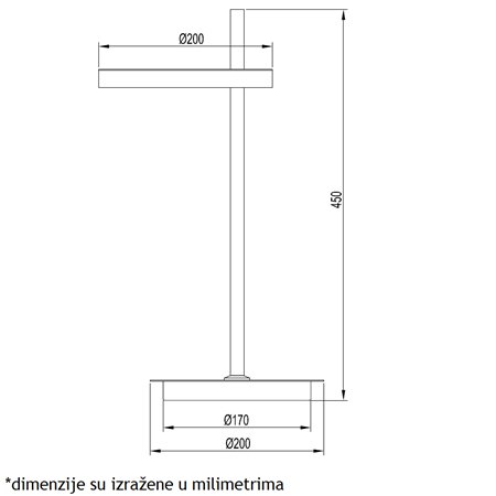 VESTA 486 STONA LAMPA 10W 3000K CRNA