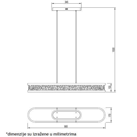 VESTA 491 LUSTER 54W 3000K CRNA/ZLATO