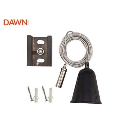 Komplet set sajle za kačenje trofaznih WSO šina crne boje.