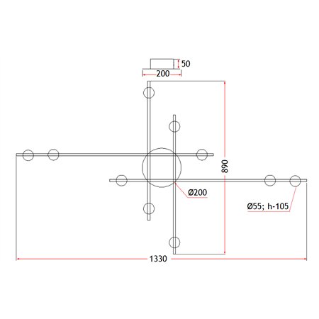 Luster u kombinaciji crne i mesing boje.