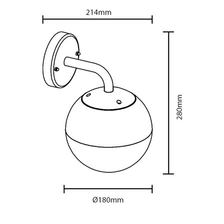 Zidna lampa elegantnog dizajna namenjena za spoljnu upotrebu.