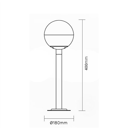 SVETILJKA JM-4833 STUBNA 1*E27 IP44 ANTRACIT (h-400 mm)