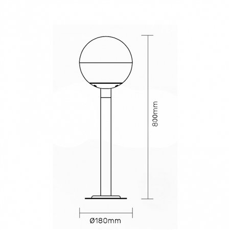 SVETILJKA JM-4824 STUBNA 1*E27 IP44 ANTRACIT (h-800 mm)