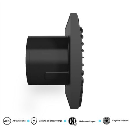 Ventilator SILENT 4C Matt Black  se koristi  za izduvnu ventilaciju kupatila