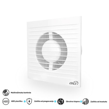 Ventilator za kontinuirano i periodično provetravanje kućnih prostorija sa mrežom protiv insekata