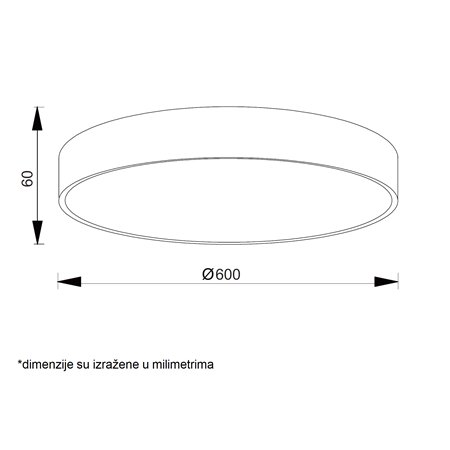 VESTA 517 PLAFONSKA SVETILJKA 60W 3000/4000K BELA (Ø 600 mm)