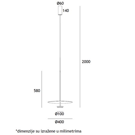 ARIA 20 VISILICA LED 10W 3000K CRNA