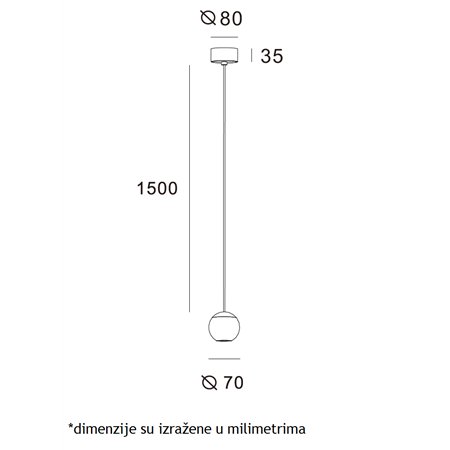 ARIA 23 VISILICA LED 8.5W 3000K CRNA