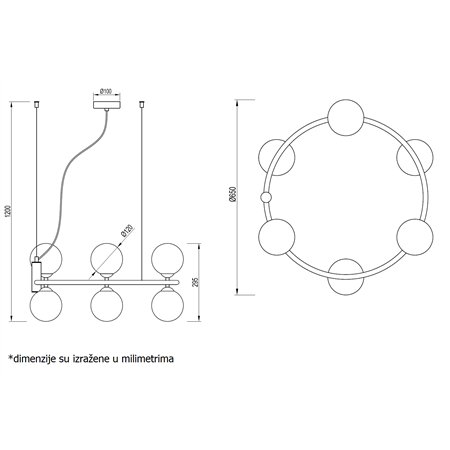 VESTA 537 VISILICA 6*G9 CRNA