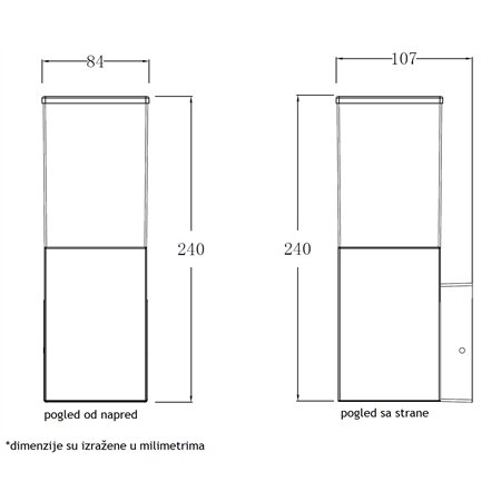 Zidna svetiljka za spoljnu upotrebu