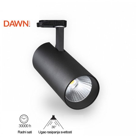 Šinski trofazni reflektor crne boje