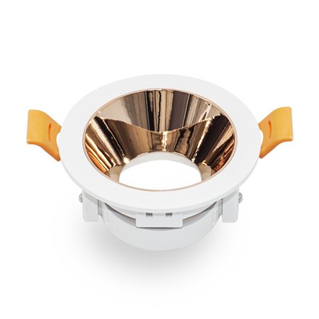 Okrugla rozetna bele boje sa senilom u zlatnoj boji