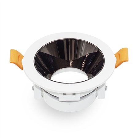 Okrugla rozetna bele boje sa senilom u crnoj boji