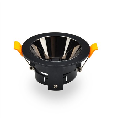 Okrugla rozetna crne boje sa senilom u crnoj boji