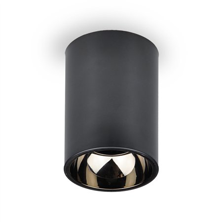 Nadgradna spot lampa crne boje sa crnim senilom.