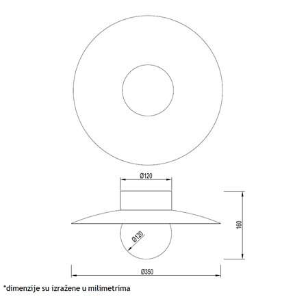 LED plafonjera sa prekidačem za izmenu boje svetla.