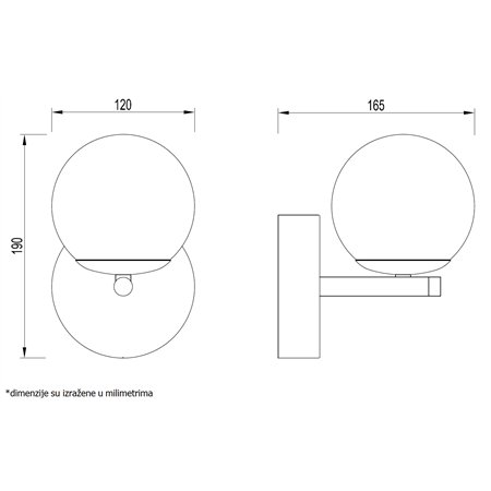 Vesta 540 zidna LED svetiljka