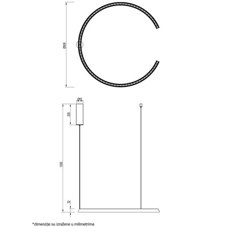 VESTA 548 VISILICA 55W 3000K BELA (Ø 800)