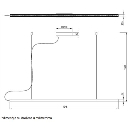 VESTA 549 VISILICA 40W 3000K BELA