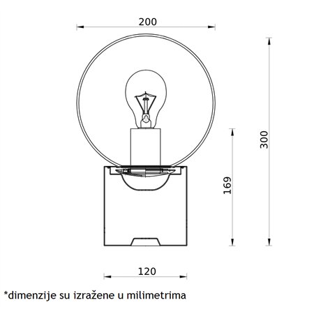 VESTA 522 - stona lampa boje mesinga.