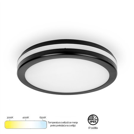 LED PLAFONJERA X09 200 15W 3000/4000/6500K IP65 CRNA