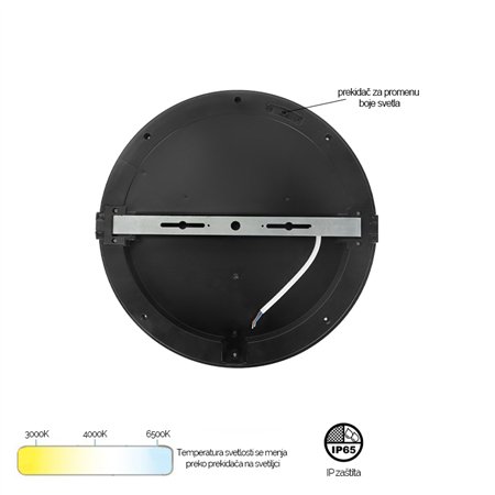 LED PLAFONJERA X09 200 15W 3000/4000/6500K IP65 CRNA