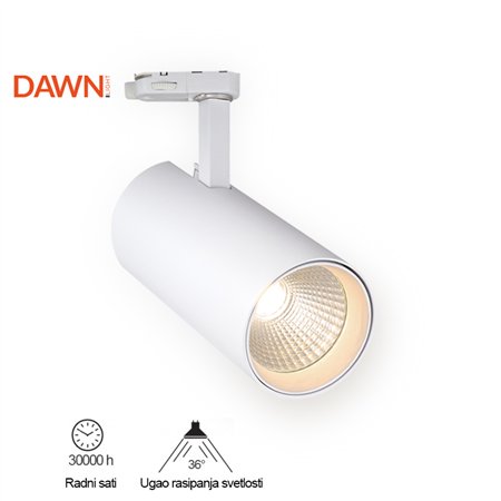 Trofazni šinski LED reflektor bele boje