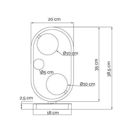 Ekskluzivna stona lampa u boji mesinga sa dve mlečne kugle i sijaličnim grlima tip G9.