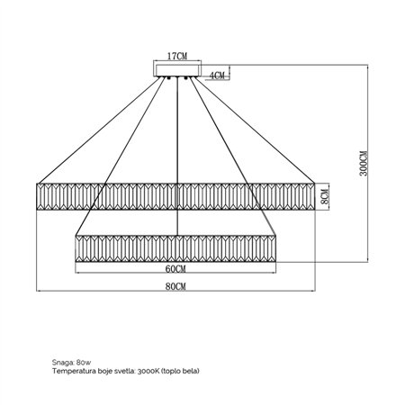 Ekskluzivni kristalni luster BELORE 25 u boja mesinga