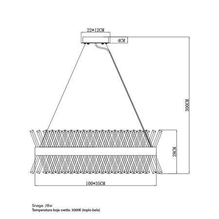 Ekskluzivni kristalni luster BELORE 26 u boja mesinga