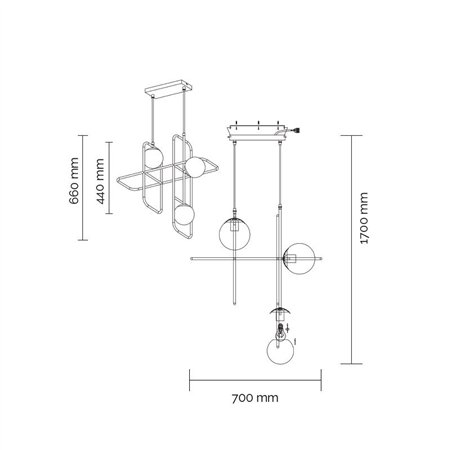 VESTA 573 VISILICA 3*G9 MESING