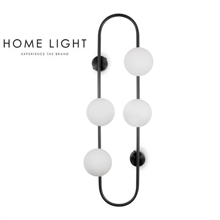 Zidna lampa modernog i originalnog dizajna crne boje sa 4 sijalična grla