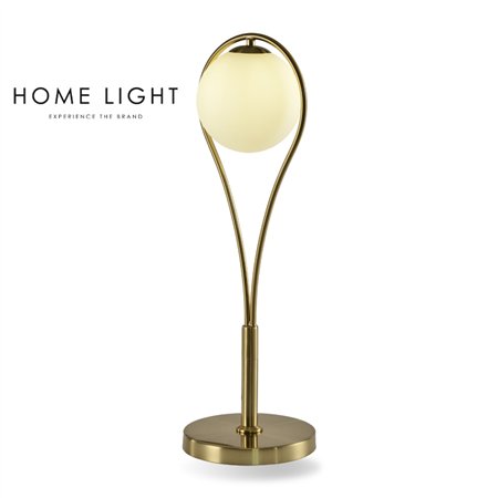 Stilizovana stona lampa u boji mesinga sa jednim sijaličnim grlom