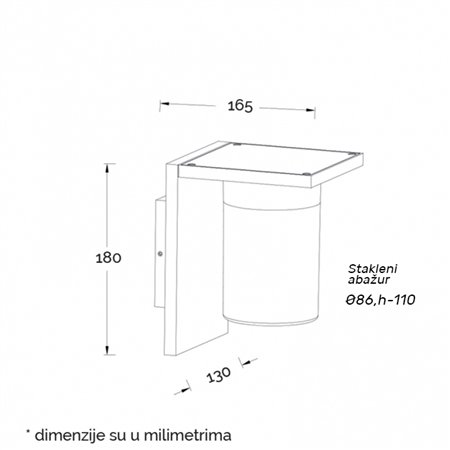 SVETILJKA JM-065 ZIDNA 1*E27 IP54 ANTRACIT