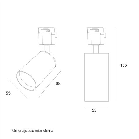 ŠINSKI REFLEKTOR JM-4081 1xGU10 BELI