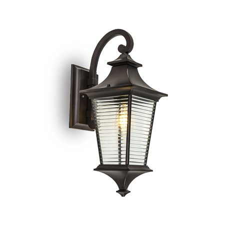 Zidni fenjer u crnoj boji sa sijaličnim grlom tip E27.