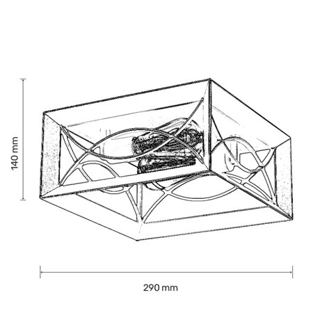 RUSTIK 173 PLAFONSKA SVETILJKA 2*E27 CRNA