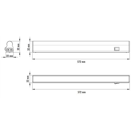 LED SVETILJKA KL T5 0,6m 8W 6500K PREKIDAČ BELA