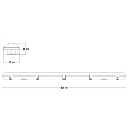 LED vododiht LG218A (vodonepropusna svetiljka) snage 18W i hladno bele boje svetla.