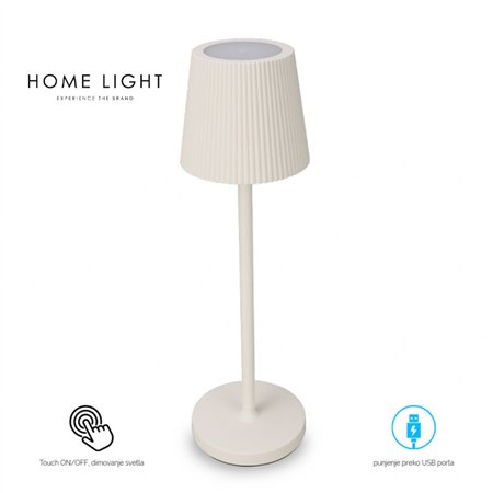 LED stona lampa sa toplo belim svetlom snage 3W. Ima IP54 zaštitu. Mogućnost dimovanja