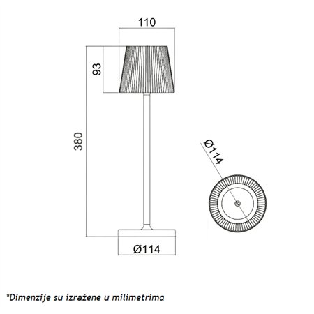 Prenosna punjiva stona LED lampa.