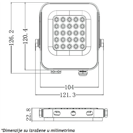 LensLux led reflektor snage 20W