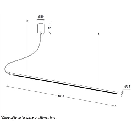 VESTA 622 VISILICA 18W 3000K ZLATO