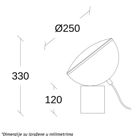 ARIA 30 STONA LAMPA 10W 3000K CRNA