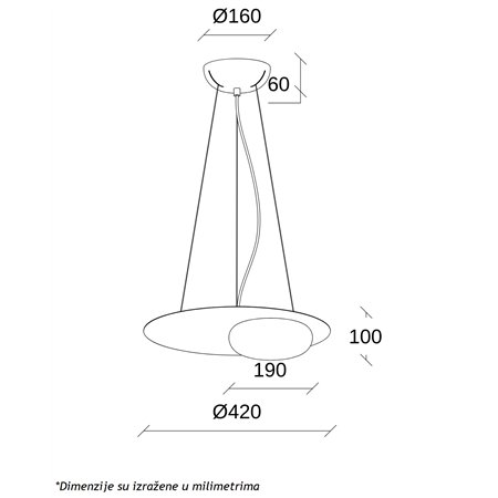 ARIA 33 VISILICA 12W 3000K CRNA