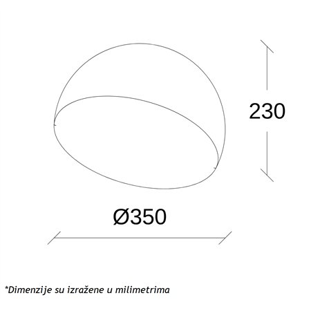 LED plafonska svetiljka polusferičnog oblika