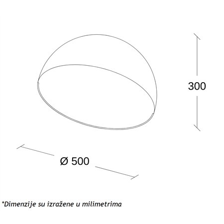 LED plafonska svetiljka polusferičnog