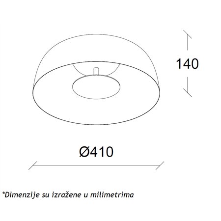 VESTA 628 PLAFONSKA SVETILJKA 20W 3000K CRNA