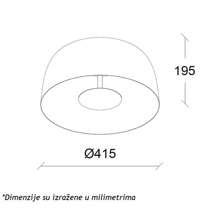 VESTA 629 PLAFONSKA SVETILJKA 20W 3000K KREM