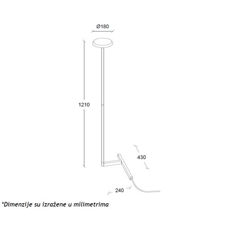 ARIA 36 PODNA LAMPA 12W 3000K CRVENA